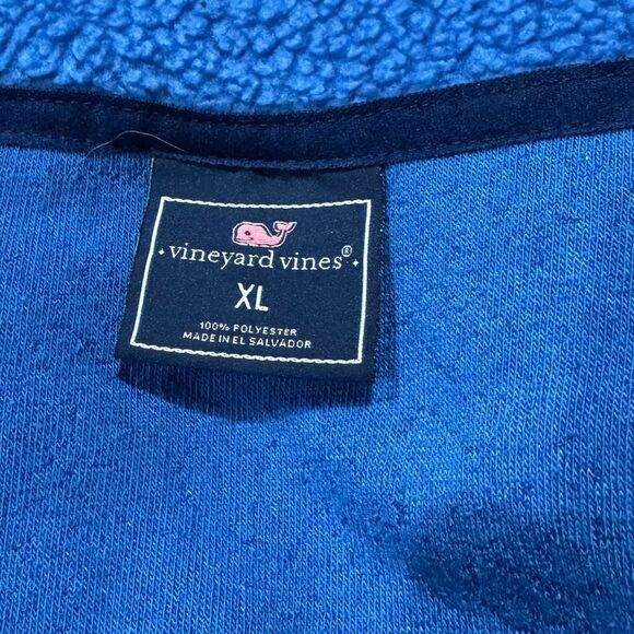 Vineyard Vines Blue Green Sherpa Pullover Sweatshirt Men’s XL - Picture 3 of 4